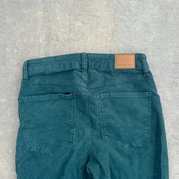 American Eagle AE button stretchy corduroy flare leg wide jean pant boot cut - Picture 4 of 9